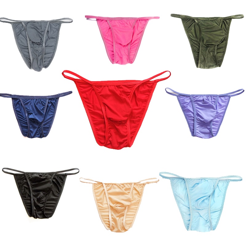 Briefs Low Rise Sexy Underwear Viscose String Bikini Style Bulge Pouch