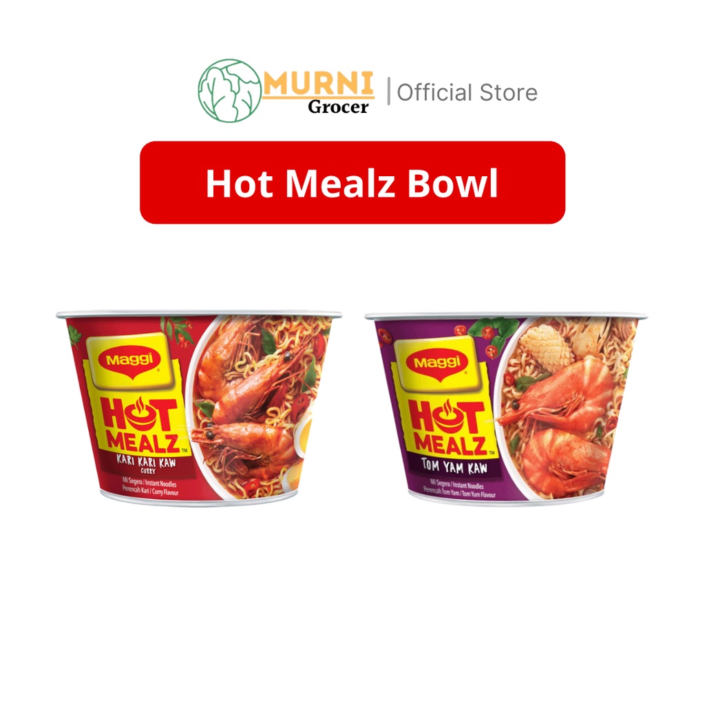 Maggi Instant Noodle Bowl Hot Mealz Curry Kari Kari Kaw Tom Yam Kaw