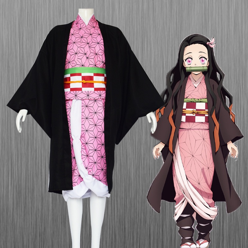 Anime Demon Slayer Kimetsu No Yaiba Cosplay Costume Nezuko Kamado