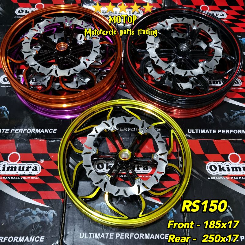 OKIMURA MAGS SET FOR RS150 FRONT 185X17 REAR 250X17 Shopee