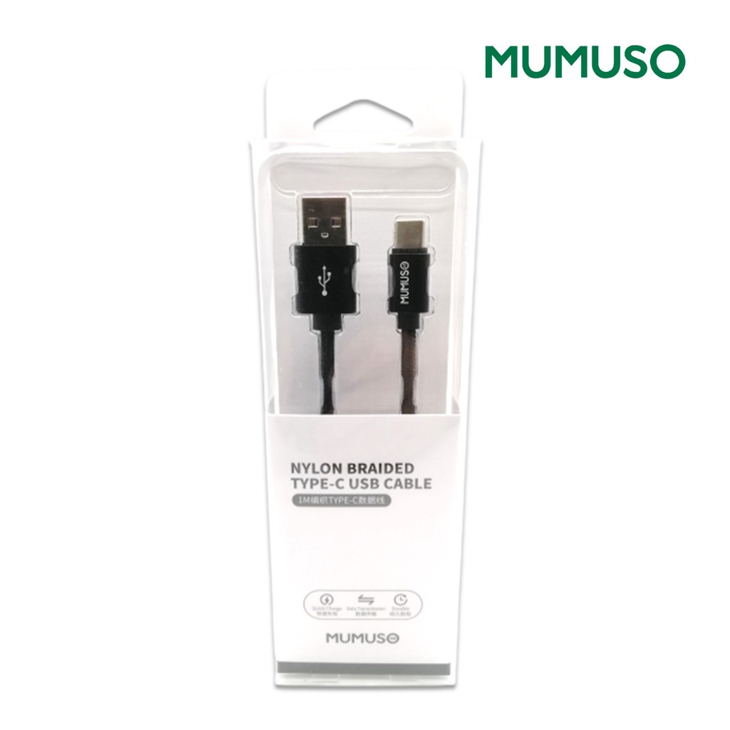 Mumuso Nylon Braided Type C Usb Cable M Black Shopee Philippines