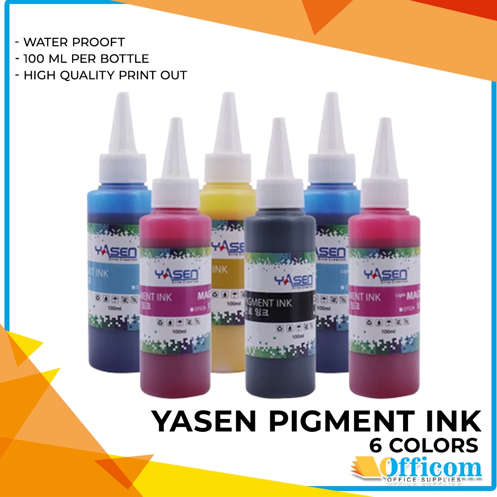 Yasen Pigment Ink 100ml 6 Color High Quality Waterproof Ink Shopee