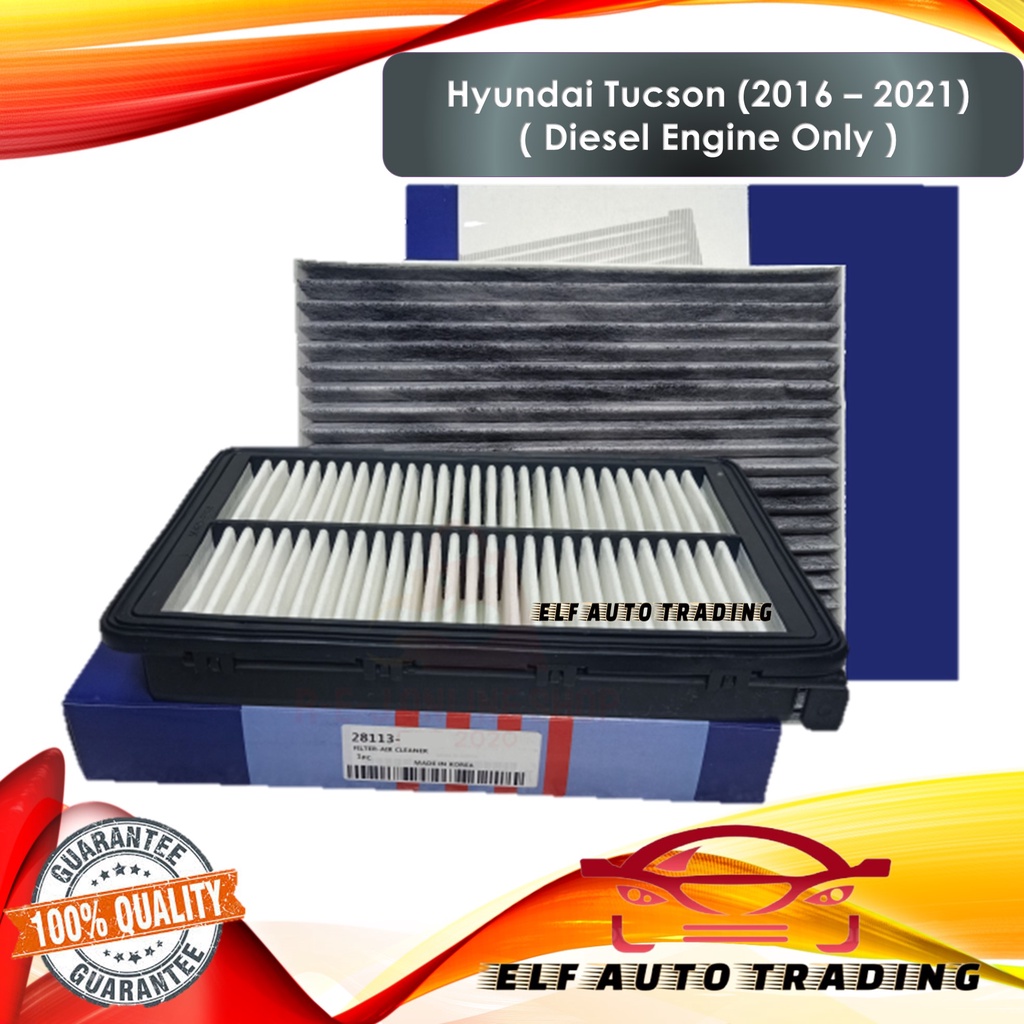 Combo Engine Air Filter And Charcoal Cabin Filter Hyundai Tucson