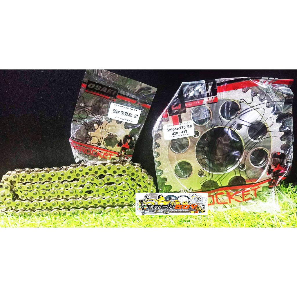 Sniper Sniper Mx Osaki Revo Chrome Chain And Sprocket Set Made