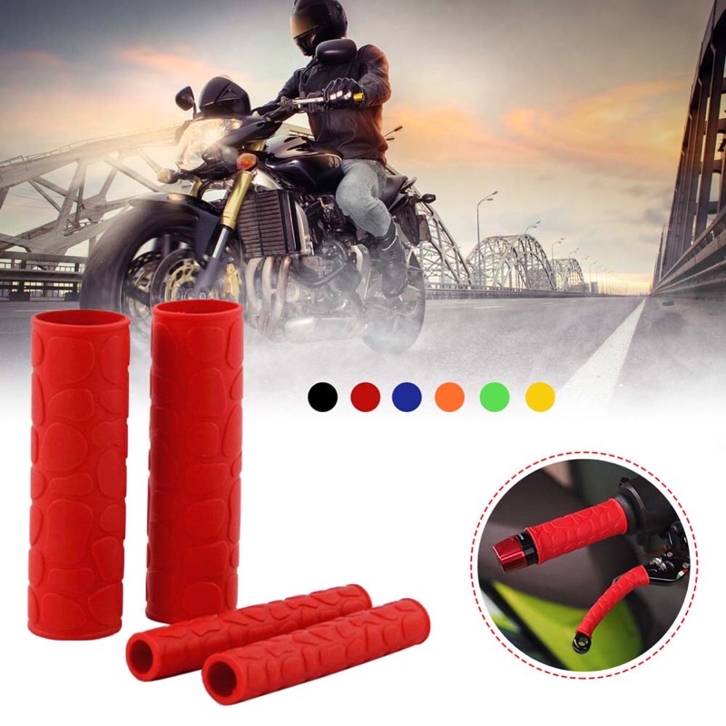 Universal Handle Grip Cover Protector Motorcycle Grip Silicone