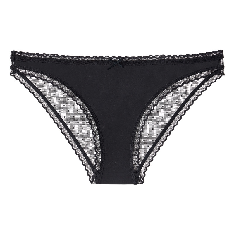 Ixty Ight Marlie Solid Micro Dot Mesh Tanga Bikini Brief Pt