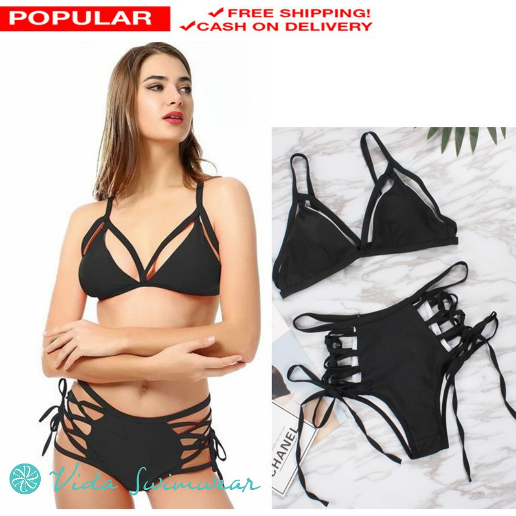 String Bikini Sexy CrissCross Two Piece Swimsuit Sexy Bikini Shopee