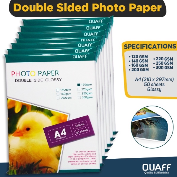 Quaff Double Sided Glossy Photo Paper A Sheets Per Pack Shopee