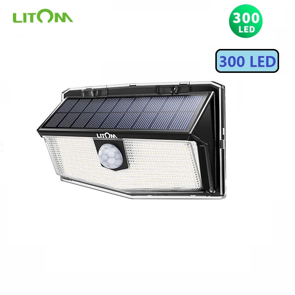 Litom Led Solar Light Garden Lamp Outdoor Ip Waterproof Pir