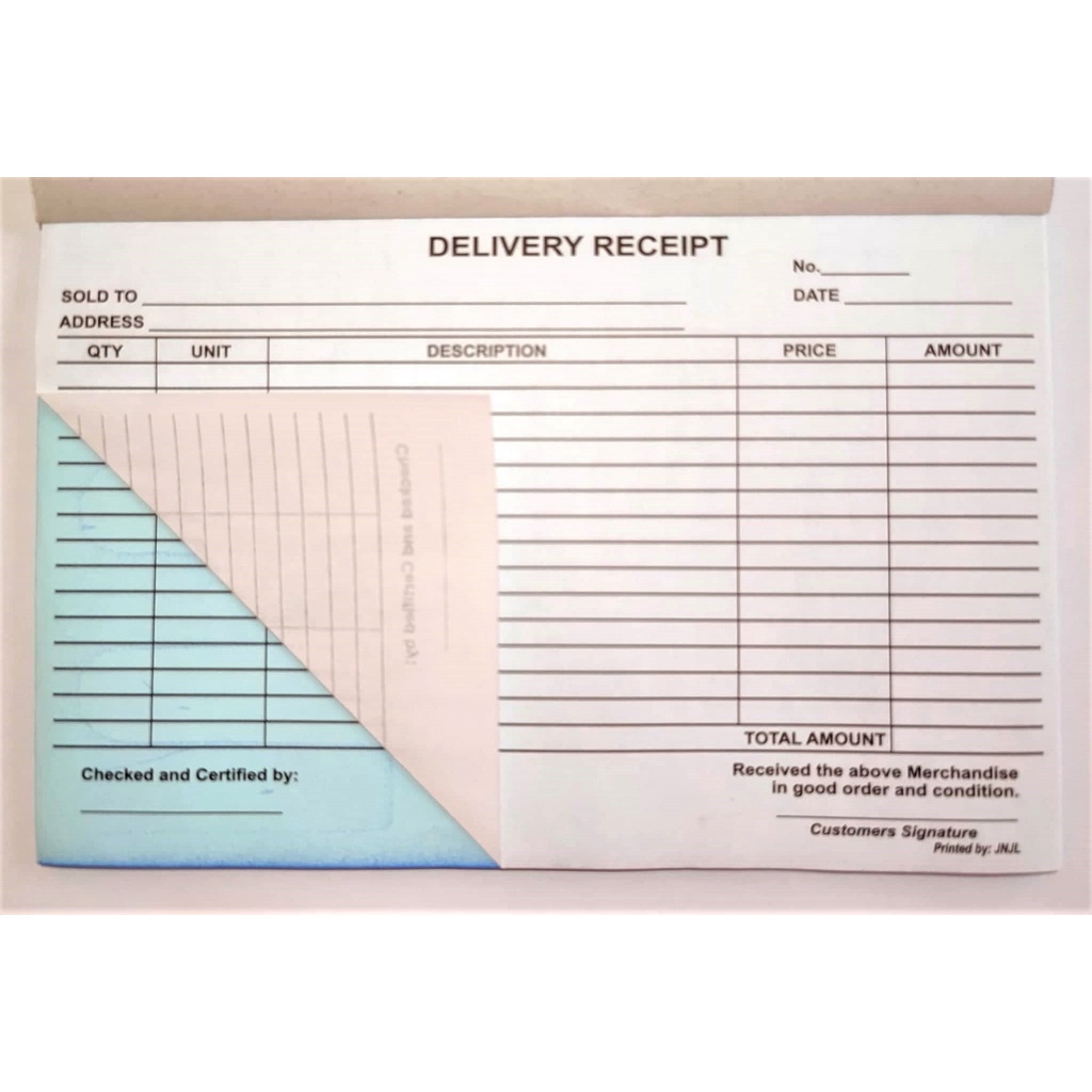 Delivery Receipt Resibo Carbonized Big 50 Sheets Padded Landscape