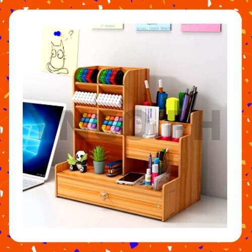 Wooden Desktop Organizer Multipurpose Adorable Desk Display Pen And