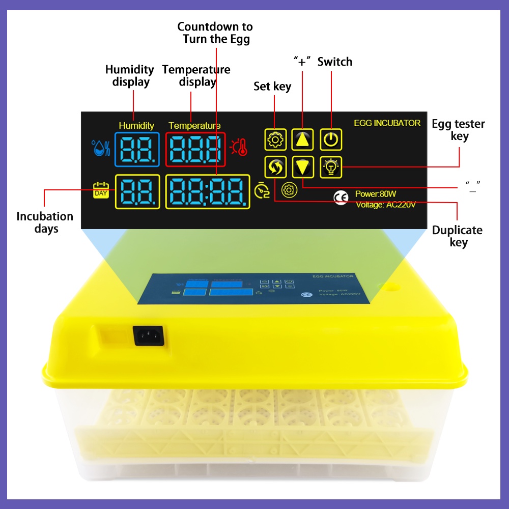 56 Eggs Incubator Digital Automatic Egg Incubator Fully Automatic Egg