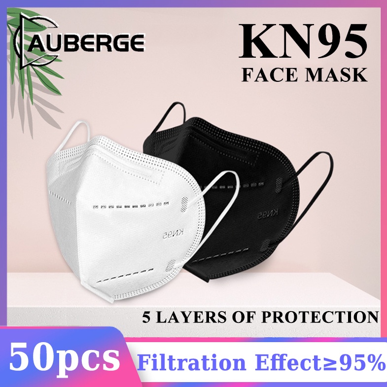 AUBERGE 50PCS KN95 Face Mask 5 Layer Protective Original Mask Skin