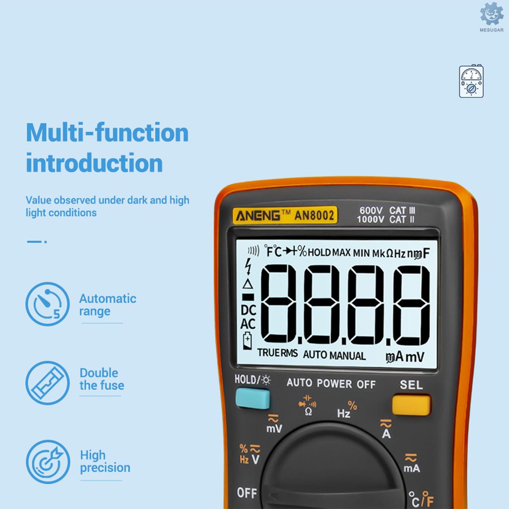 M S ANENG AN8002 6000 Counts True RMS Multifunctional Digital