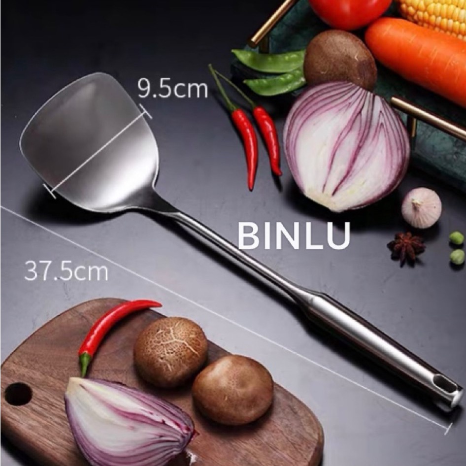 Thick Stainless Steel Long Handle Cooking Utensils Slotted Turner Soup