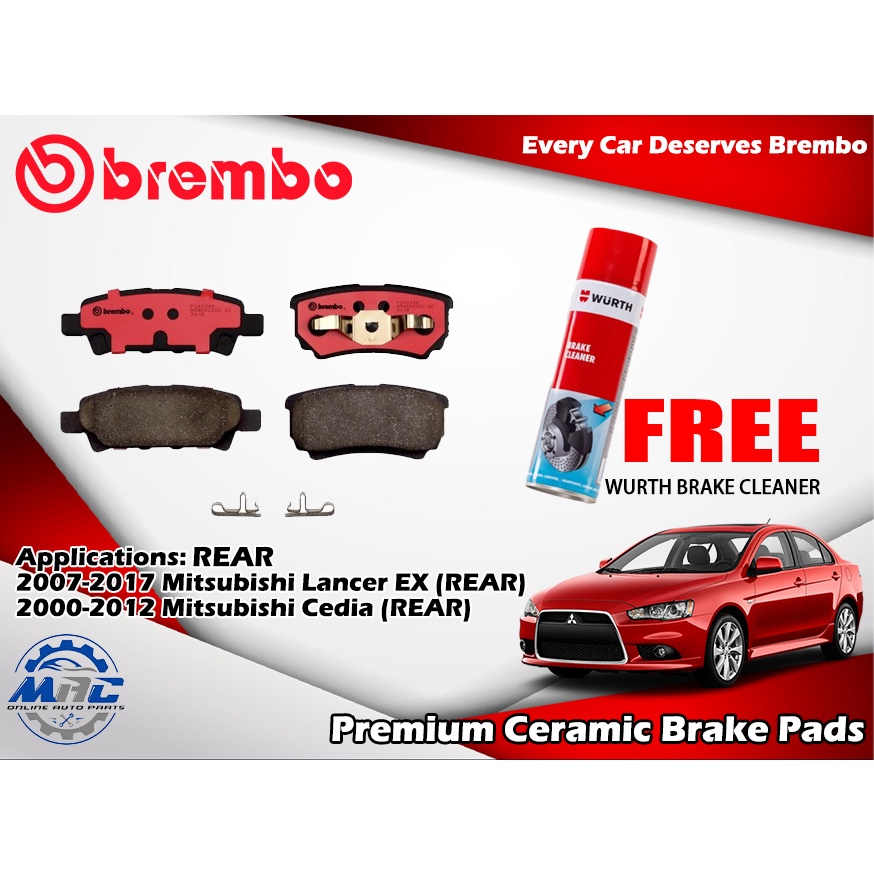 Mitsubishi Lancer EX 2007 2017 Brembo CERAMIC REAR Disc Brake Pad