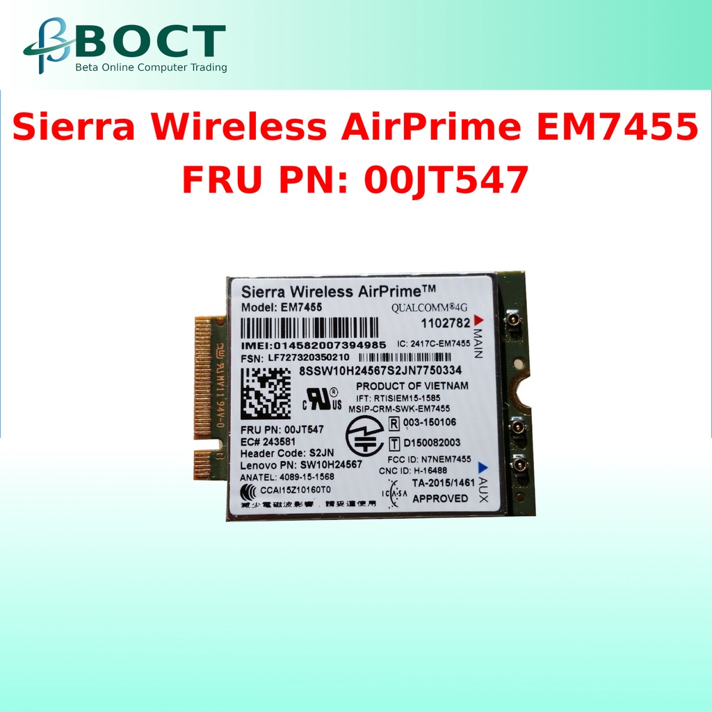 Sierra Wireless AirPrime EM7455 Qualcomm 4G WWAN Card Module FRU PN