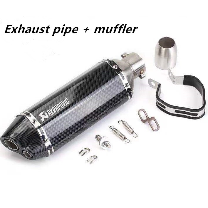 Double Outlet Universal Motorcycle Exhaust Muffler Pipe Moto Silencer