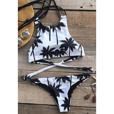 Coconut Tree Beach Sexy Halter Top High Cut Hot Bikini Set Shopee