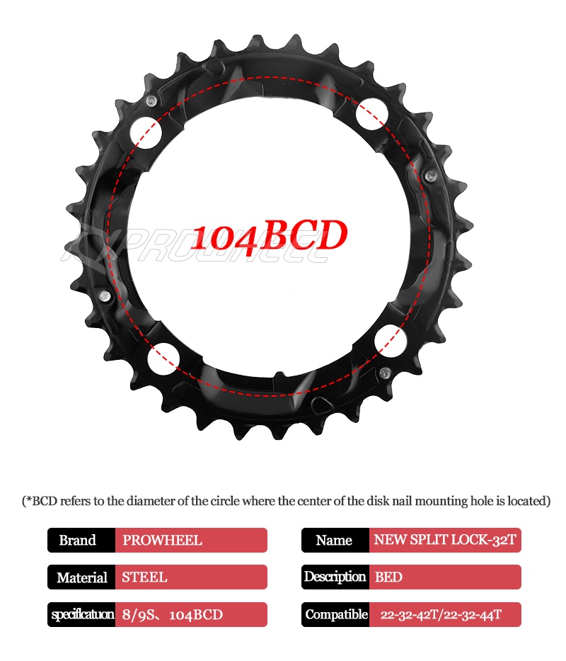 Prowheel Round Chainring Bcd Mountain Bike Chainwheel T T