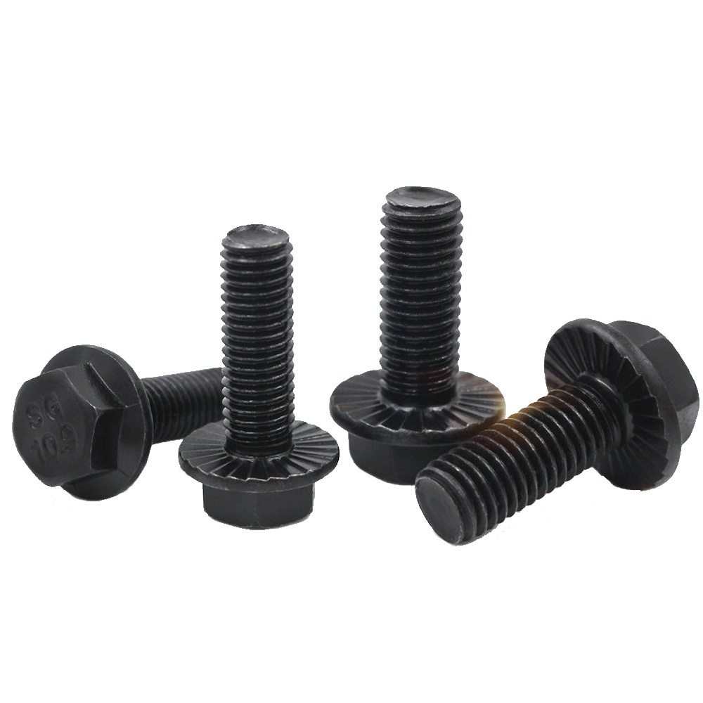 M M M M Carbon Steel Hexagon Flange Bolts With Tooth Anti Slip