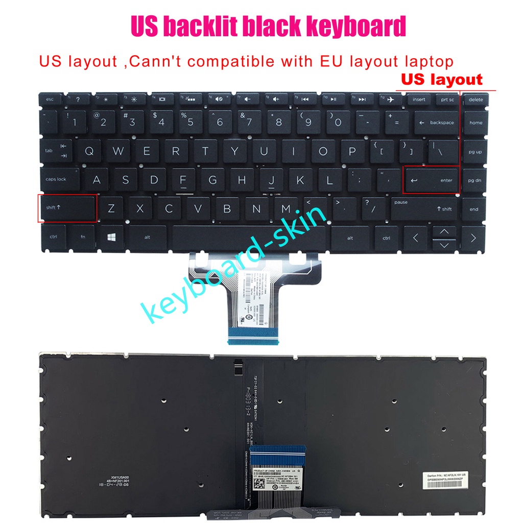 New Us Keyboard Black No Frame Backlit For Hp Ck T Dh Dk Dr