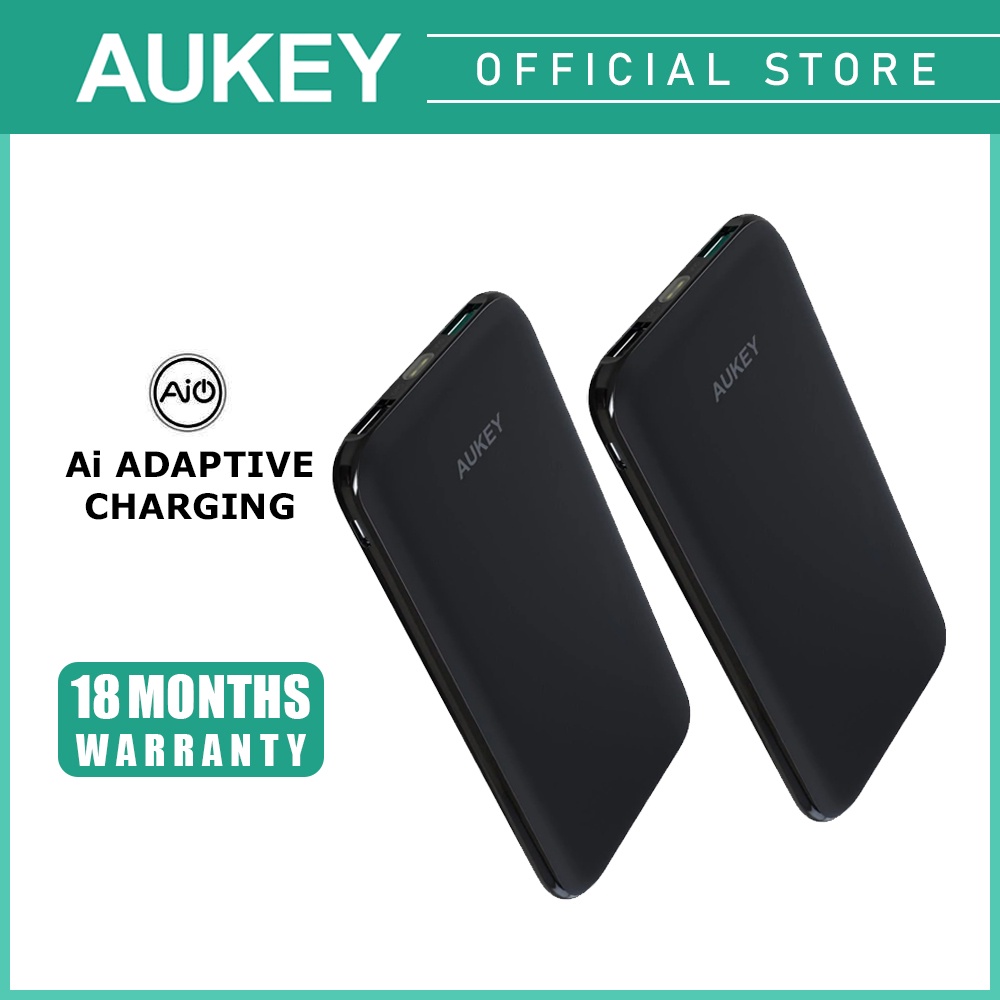 AUKEY PB N51 Powerbank 10000mAh Portable Charger Slimline Design With