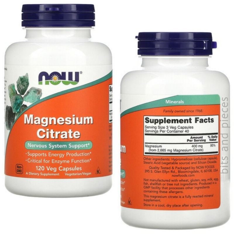 Authentic Now Magnesium Citrate Veg Capsules Expiry July