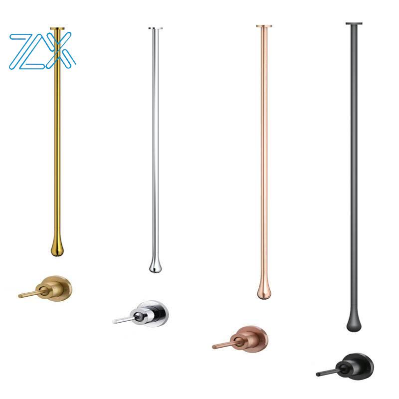 Brass Concealed Shower Embedded Wall Mounted Hot And Cold Ceiling Water Droplets Black Hidden