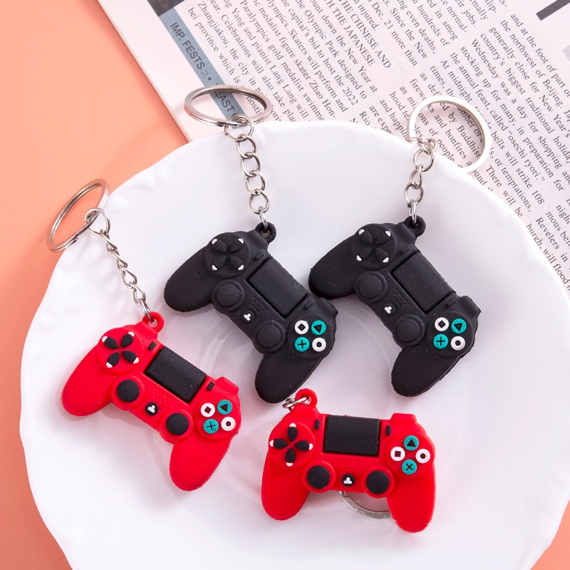 PVC Keychains Individual Game Machine Key Rings Mini Cartoon Gamepad