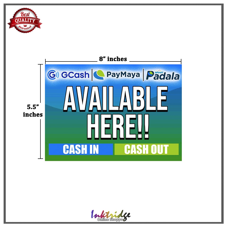 Gcash Paymaya Smart Padala Signages Waterproof Print Shopee