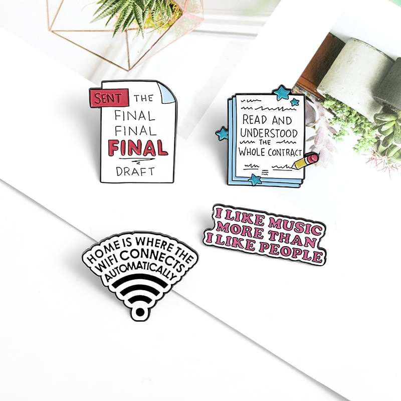 4 Styles To Do List Enamel Pins Custom Humor Funny Quote Brooches Bag