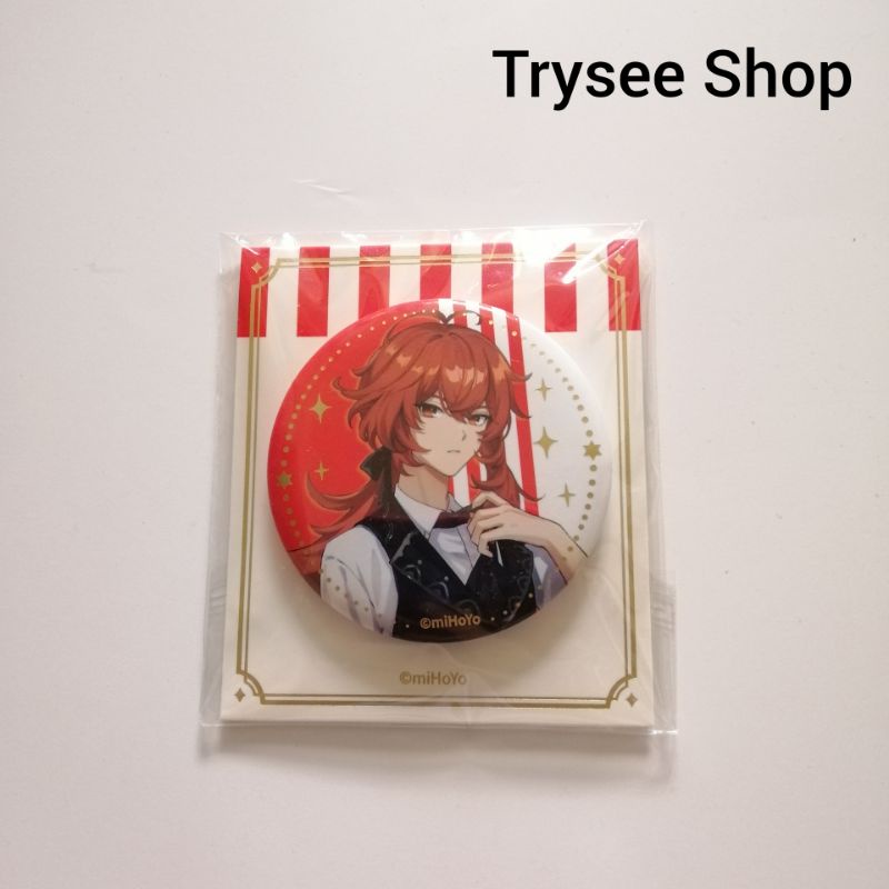 Genshin Impact KFC Collab Diluc Noelle Acrylic Stand Badge Postcard Set