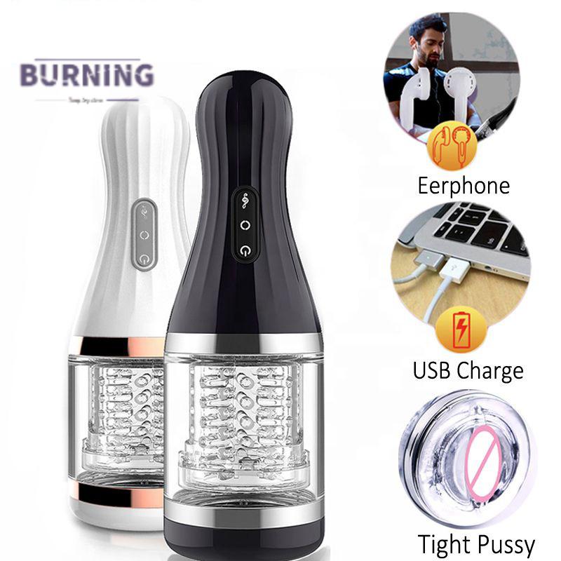 Usb Voice Masturbator Degree Rotate Sex Toys For Men D Vagina