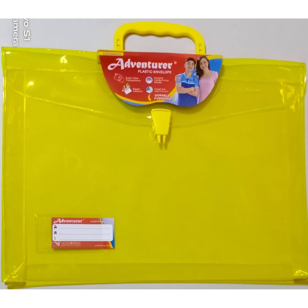 Adventurer Long Expanding Plastic Envelope Pushlock Type With Handle