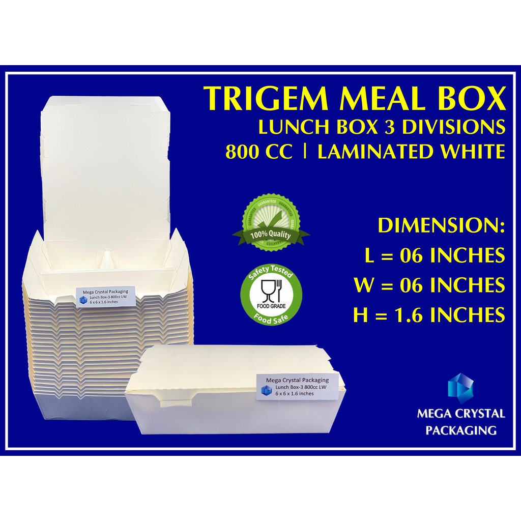 Trigem Meal Box Division Cc Laminated White Pcs Per Box