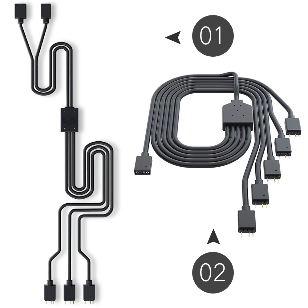 Cooler Master To V Pin Argb Adapter Cable With Pin Connector Fan