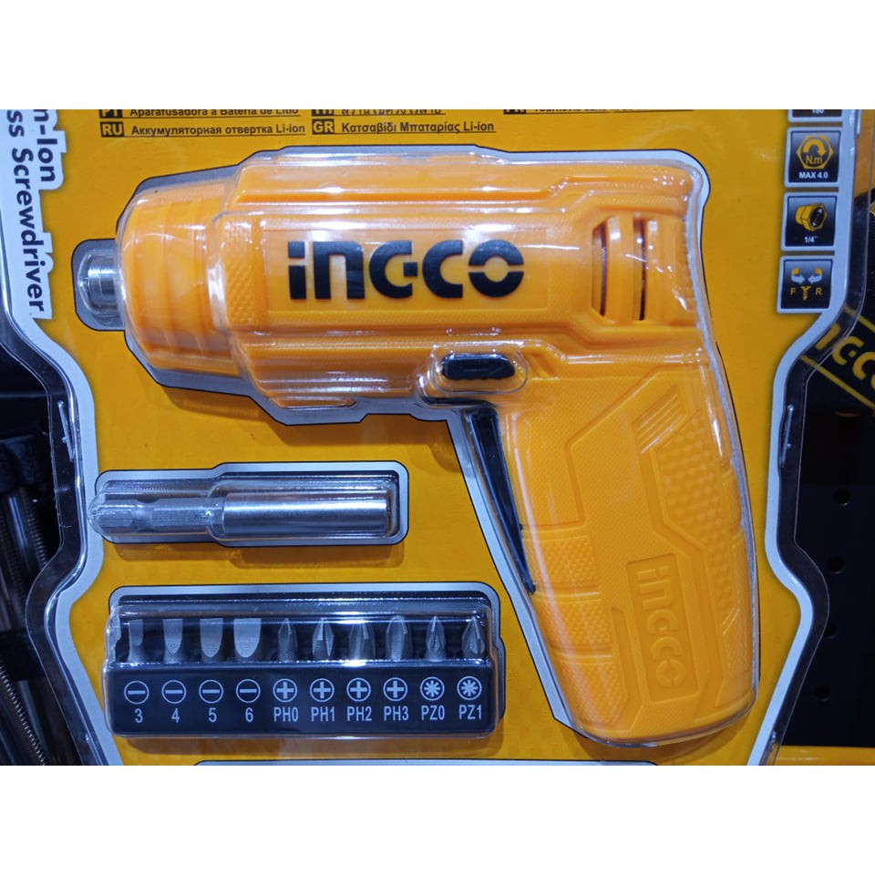 Ingco Li Ion Cordless Screwdriver 4v CSDLI0402 MERVILLE Shopee