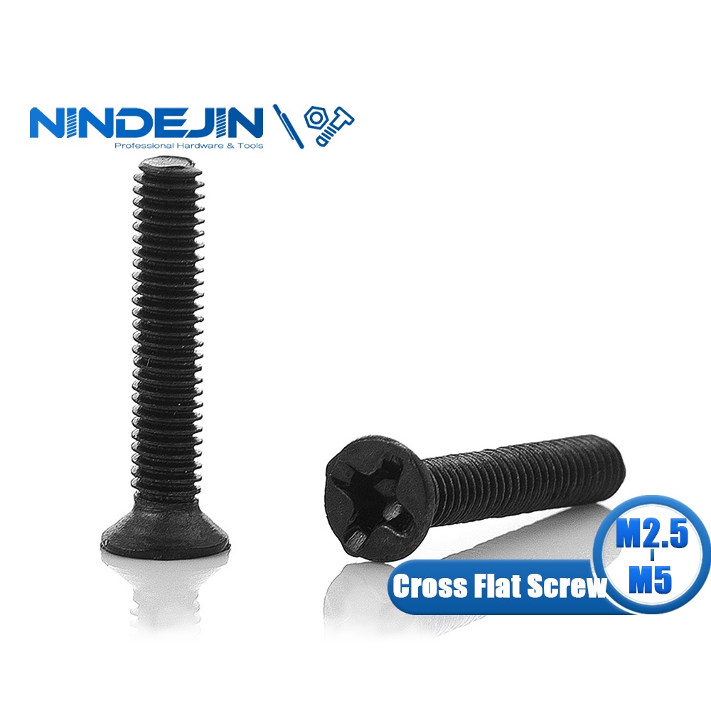 Nindejin Pcs Flat Head Phillips Screw M M M M Carbon Steel Bolt