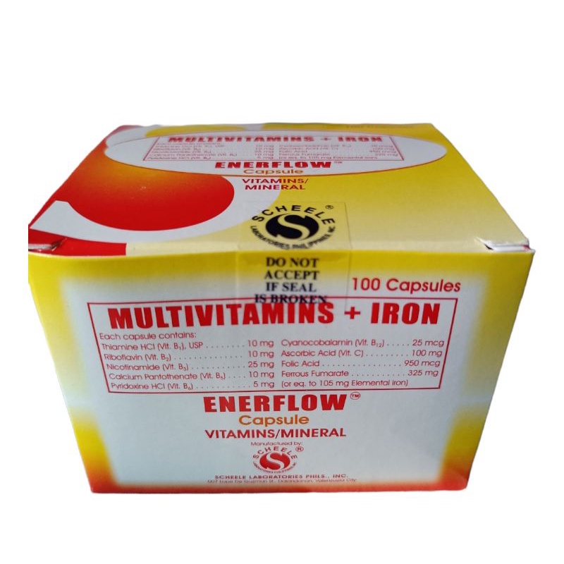 Multivitamins Iron Enerflow Capsules New Packaging Shopee