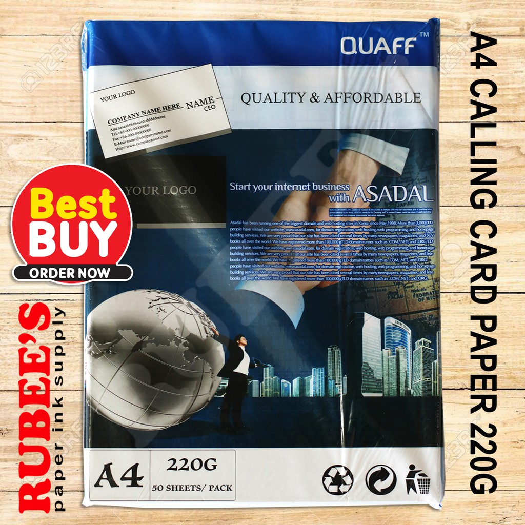 Quaff Calling Card Paper Gsm A Size Double Sided Inkjet Matte