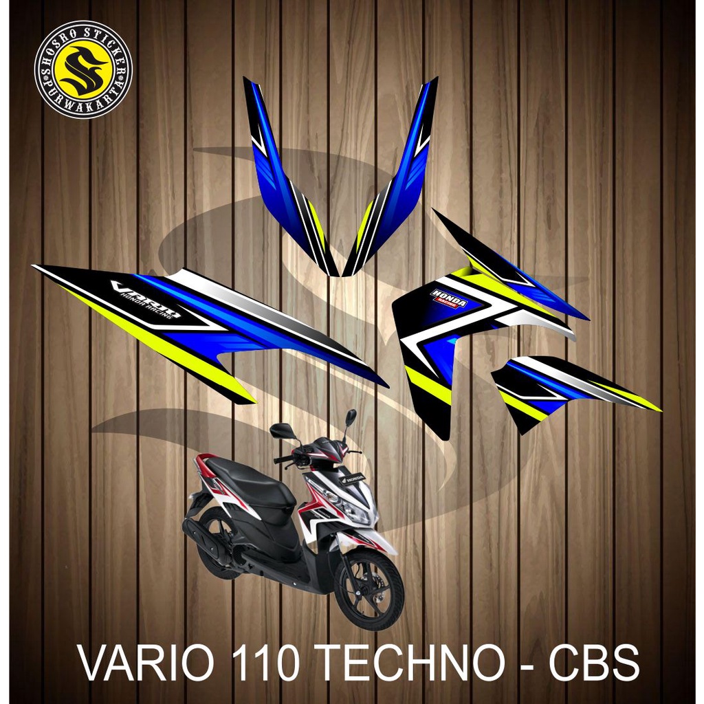 Lis Motif Sticker Art Custom Variation Honda Click Techno Cbs Sticker