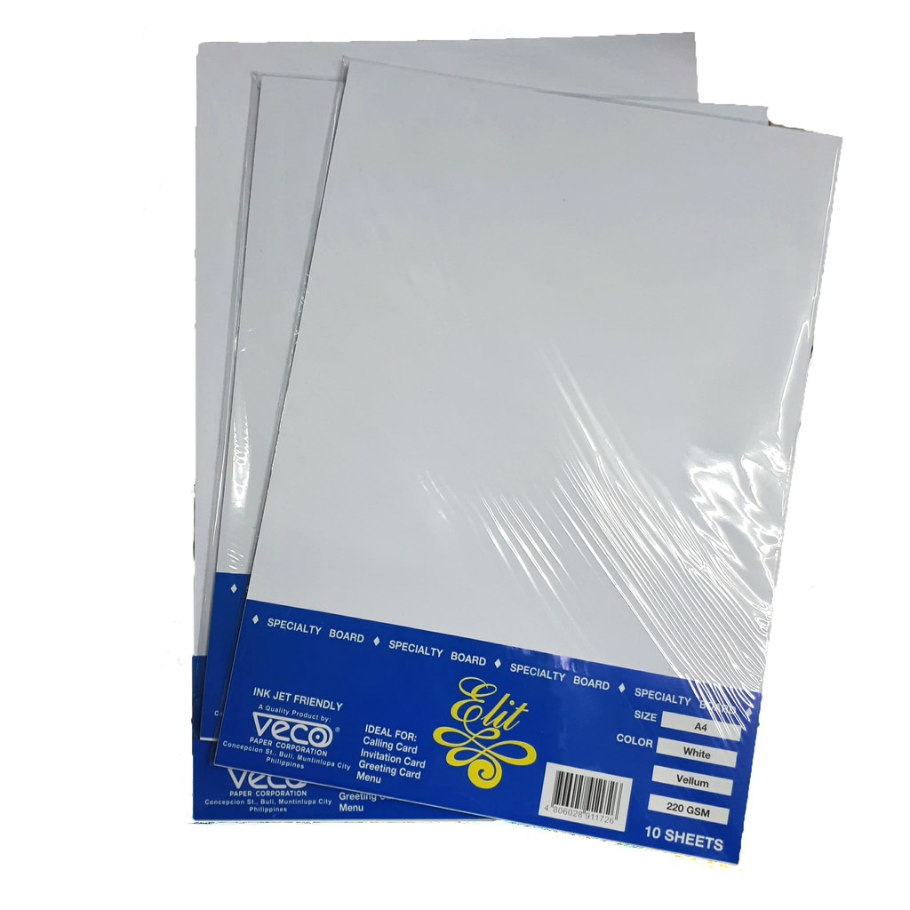 Vellum Board Gsm Calling Card White Sheets Per Order Veco Elit