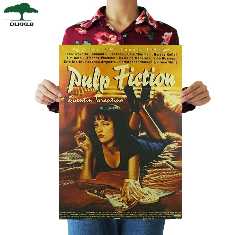 Dlkklb Pulp Fiction Retro Nostalgia Classic Old Movie Poster Kraft