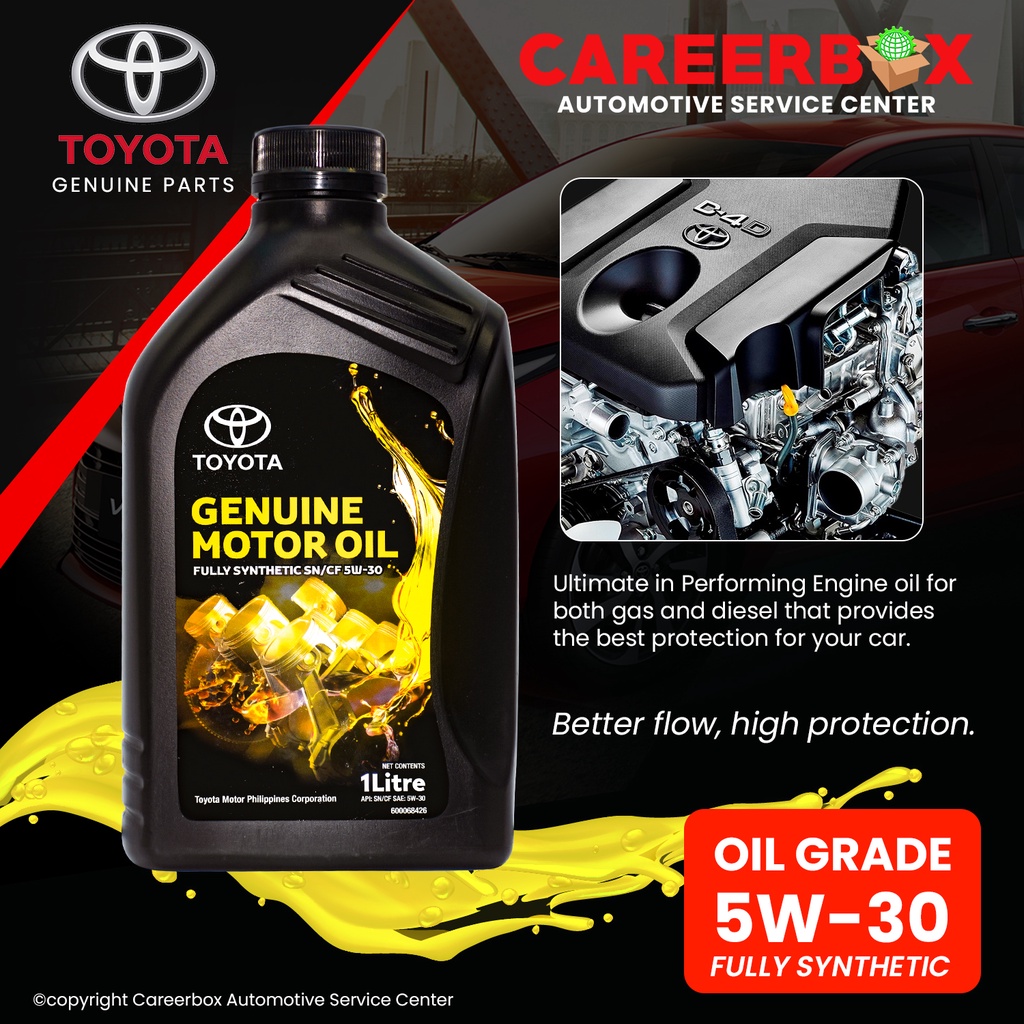 Toyota Fully Synthetic Engine Oil 1 Liter SN GF 5W 30 For Gasoline And