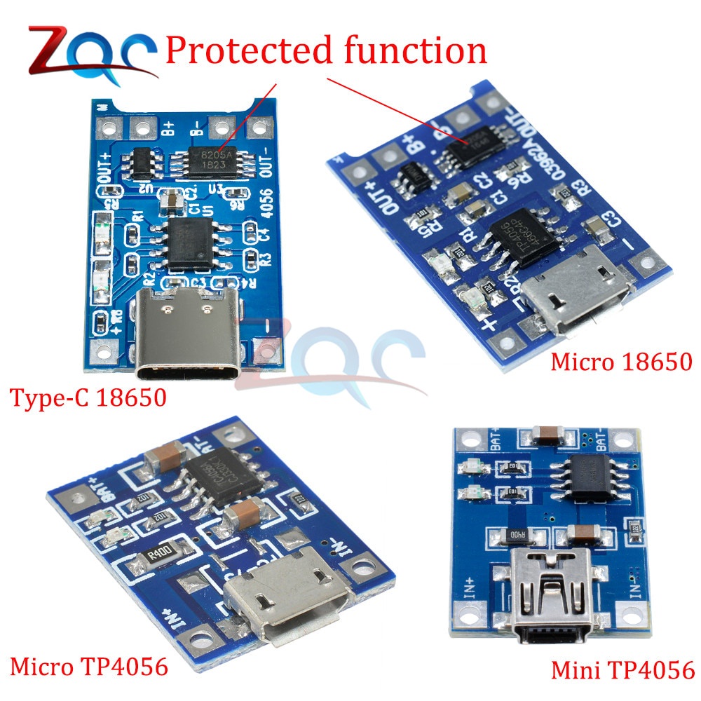 Type C Micro Mini Usb V A Tp Li Ion Lithium Battery Charger