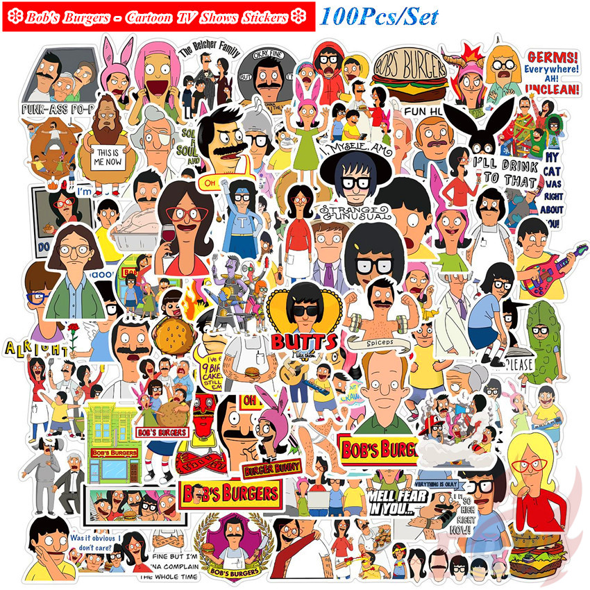 100Pcs Set Bob S Burgers Cartoon TV Shows Stickers DIY Fashion