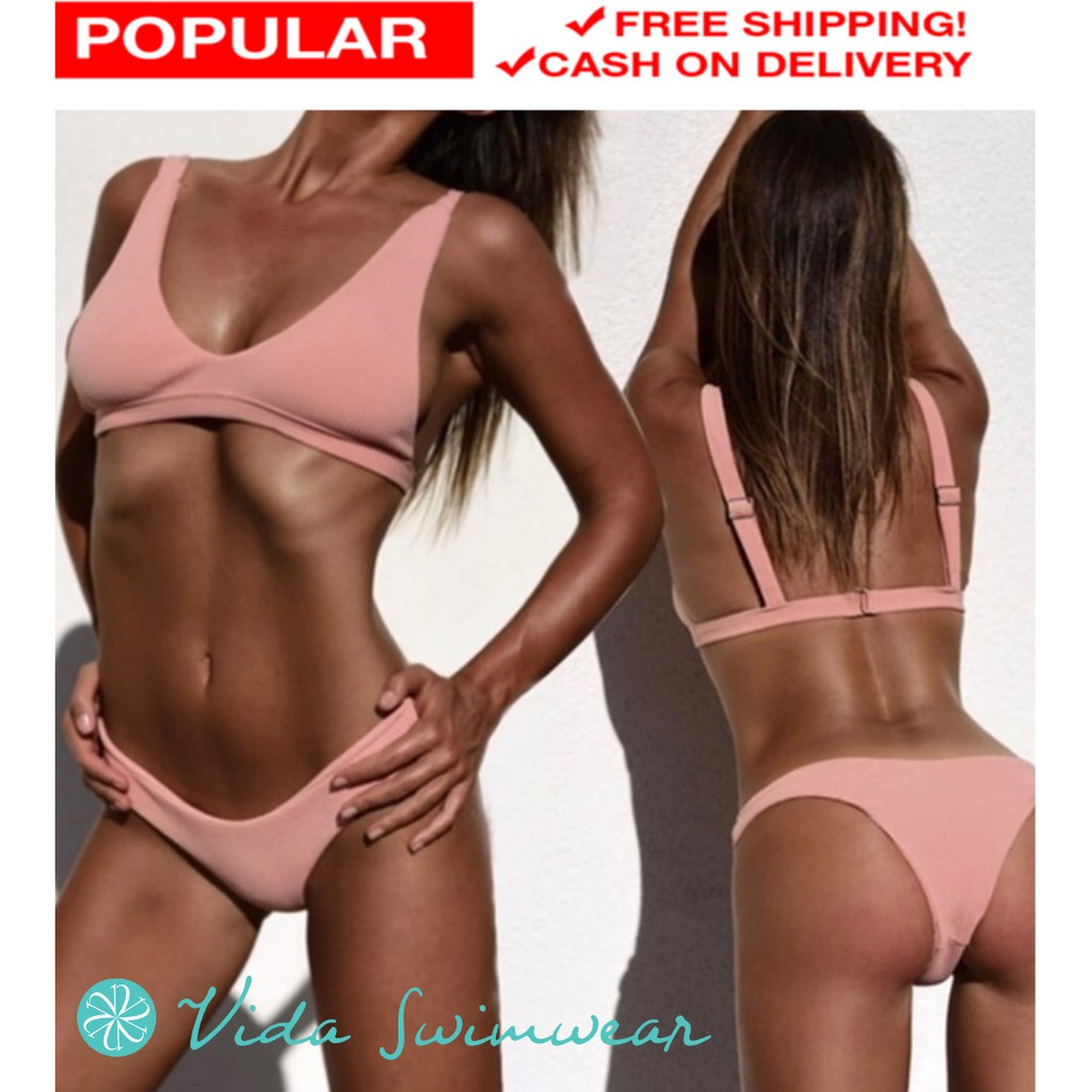 Triangle Bikini Swimsuit Two Piece Bikini Sexy High Rise Shopee