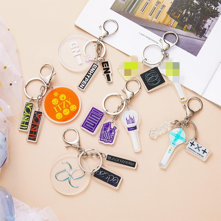 Kpop NCT EN Itzy TX T Aespa G I DLE Acrylic Keychain Key Ring Shopee