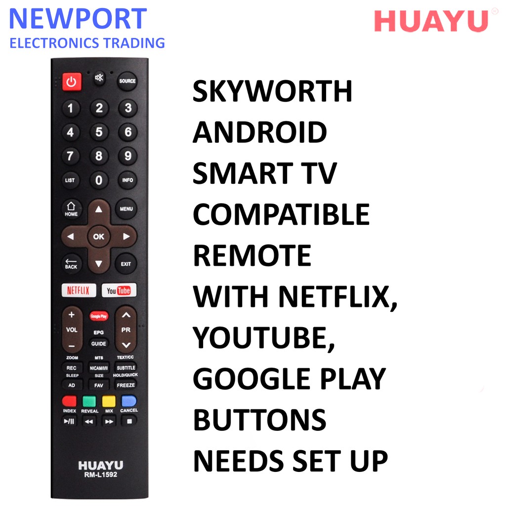 Huayu RM L1592 Skyworth Android Smart TV Compatible Remote Control